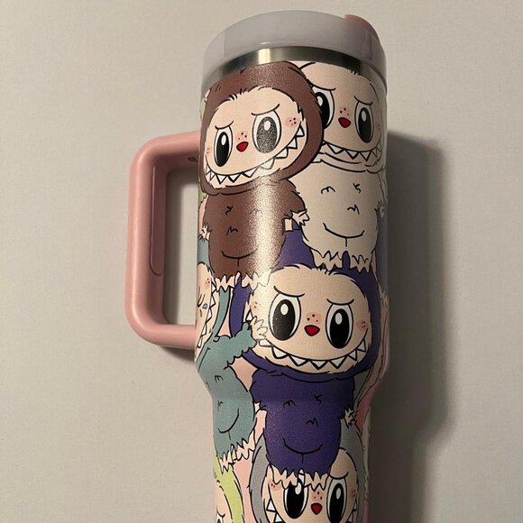 Custom Labubu x Stanley Cup 40oz Water Bottle Labubu Macaron Monsters Tumbler - Picture 1 of 5